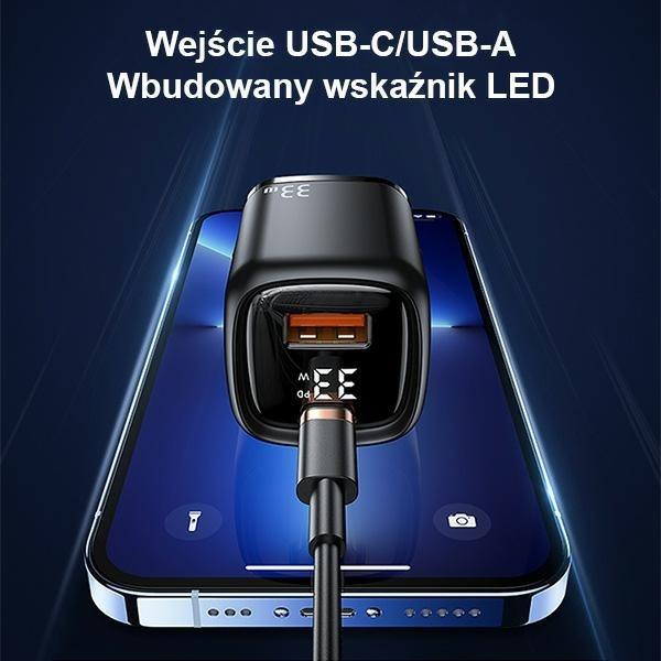 Immagine prodotto Usams Caricabatterie rapido con display digitale da 33W QC + PD (33 W)