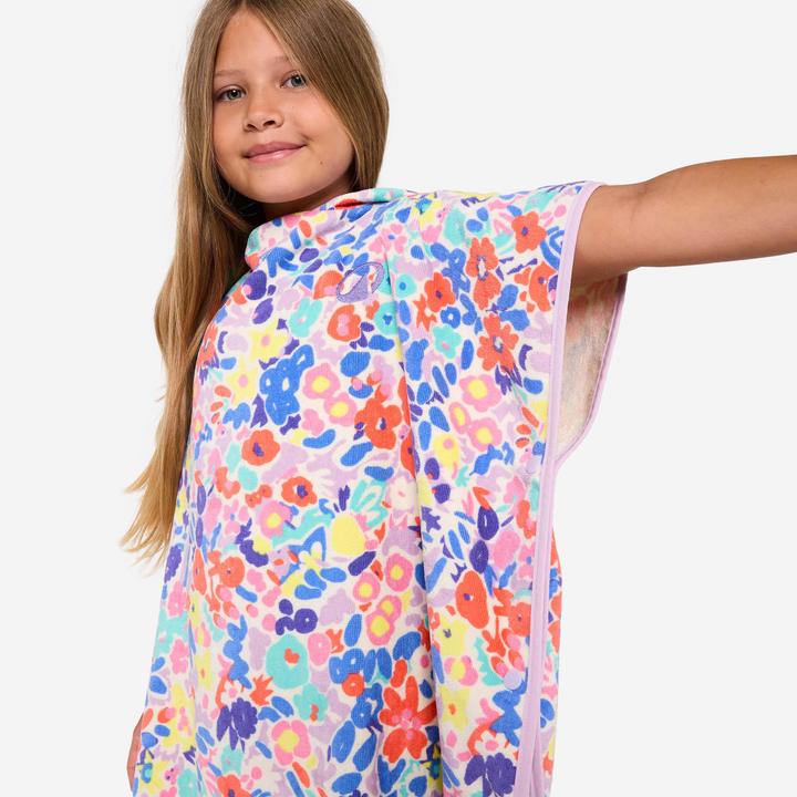 Actual product image Olaian Surf-Poncho Kinder 110 bis 135 cm 500 Daisy (75 x 60 cm)