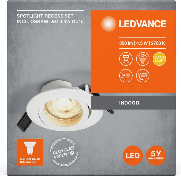 Produktbild Ledvance Led Spot Recess Twistlock (350 lm, GU10)