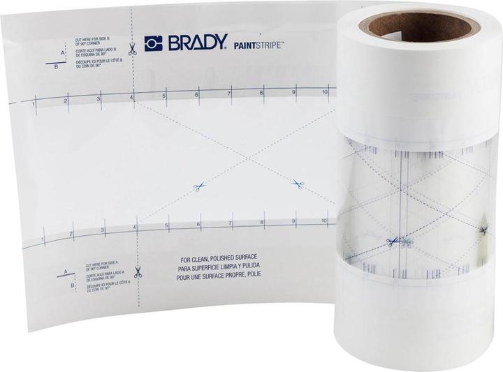 Immagine prodotto Brady Stencil PaintStripe - linea continua, poliestere, trasparente/bianco, 76,20 mm x 30,50 m
