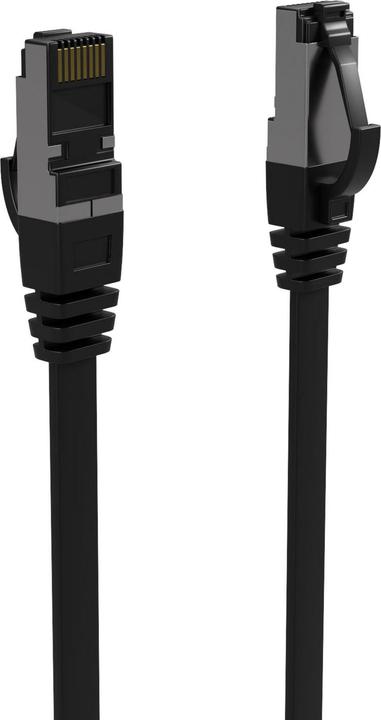 Produktbild S-Conn Flexline Patchkabel flach U/FTP Cat.8.1 hochflexibel schwarz 1,5m (U/FTP, CAT8.1, 1.50 m)