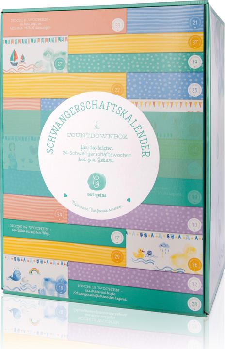 vortageins Pregnancy Calendar / Countdown Box (Gifts for 24 weeks of pregnancy)