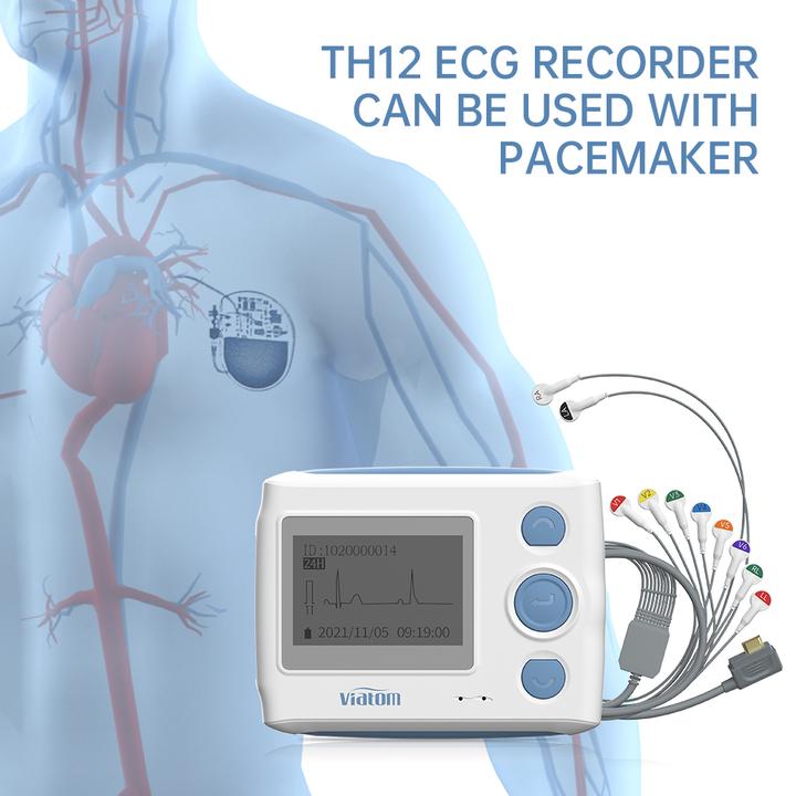 Actual product image ViatomTech TH12 Wearable 12-Lead holter with AI analysis