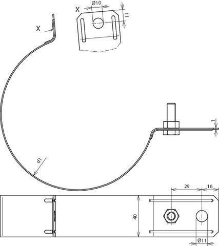Produktbild Dehn Regenrohrschelle 420100 100mm (2.10 cm)