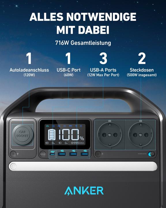 Image du produit Anker Station d'alimentation (512 Wh, 7.60 kg)