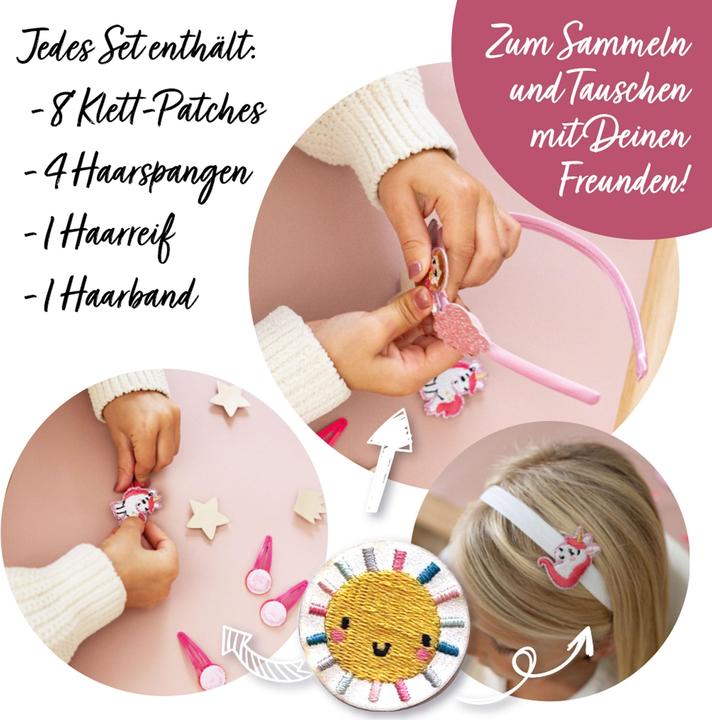 Immagine prodotto Papierdrachen Set di gioielli per capelli - Cerchietto con patch - Arcobaleno
