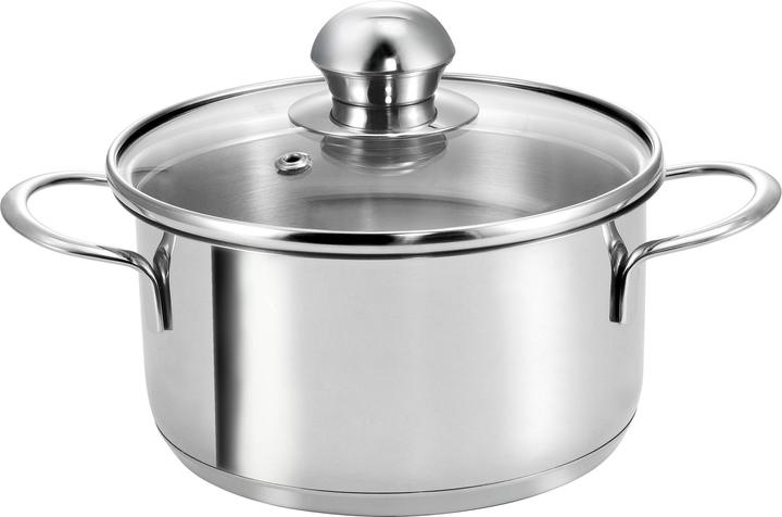 Produktbild Kopf Mini Topfset Parvus (Edelstahl, 2-teilig, 14 + 14 cm, inkl. Glasdeckel, Induktion) (14 cm, Bratpfanne, Kochtopf, Edelstahl)