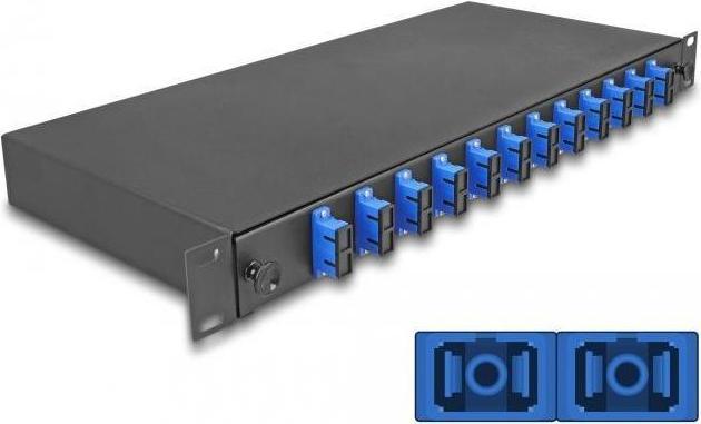 Image du produit Delock 19? Boîte d'épissure fibre optique 12 x SC Duplex OS2 1U prête à épisser complètement équipée (0.22 m)