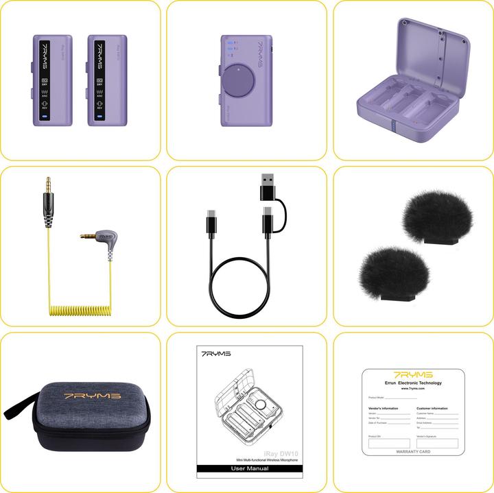 Immagine prodotto 7Ryms iRay DW10(A) (2TX+1RX+CASE) Viola