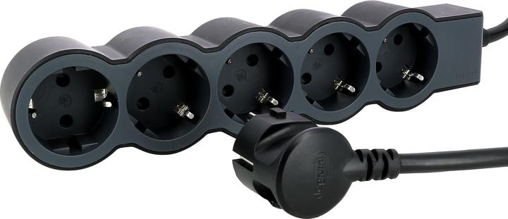 Actual product image Legrand Flat socket strip 5x socket, 1.5 metre cable Black 694556 (5 x, CEE 32/3, 1.50 m)