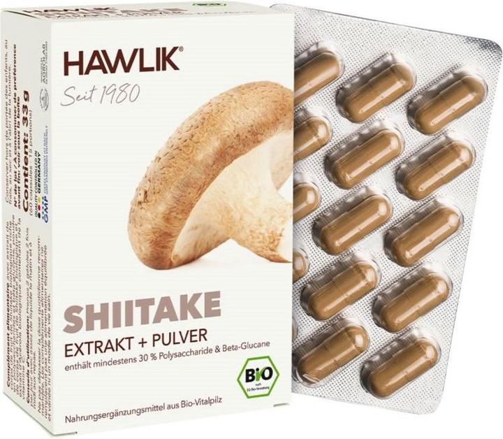 Actual product image Hawlik Shiitake extract + powder capsule (60 Piece, Capsules, 57 g)