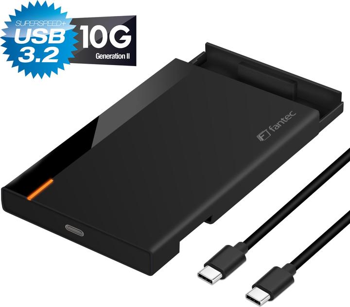 Actual product image Fantec PL-25U31 6.35cm 2.5inch SATA SSD hard drive enclosure USB-C USB 3.1 10G technology (2.5")