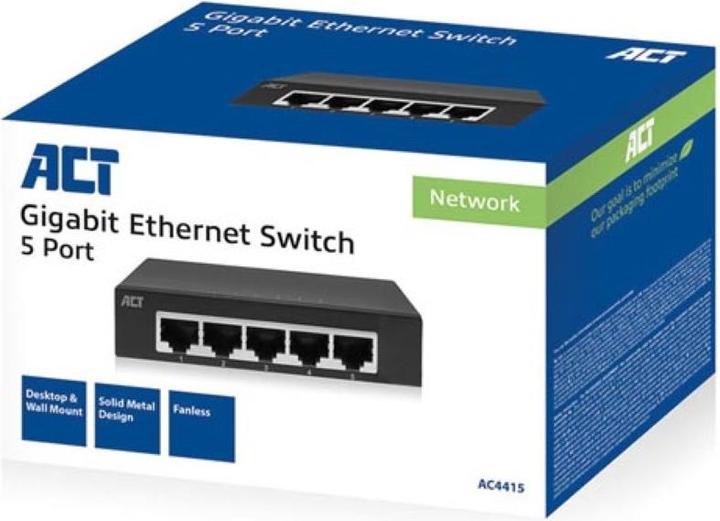 Actual product image 5-Port Gigabit Ethernet Switch (5 Ports)
