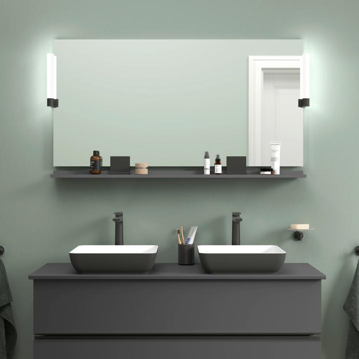 Image du produit Duravit Tablette Sivida, support noir diamant mat, 1280x115x35mm