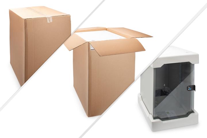 Produktbild Digitus Wandgehäuse 254 mm (10") - 312x300 mm (BxT) (12 HE, 10 Zoll Rack)