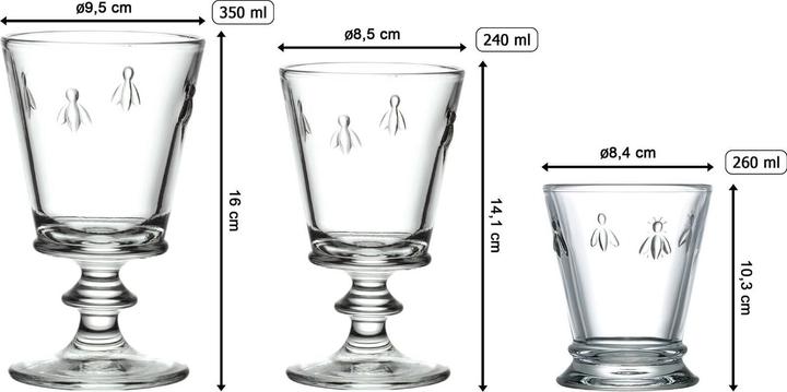 Produktbild La Rochère Wein- und Wassergläserset Biene (35 cl, 18 Gläser, Weingläser Set)