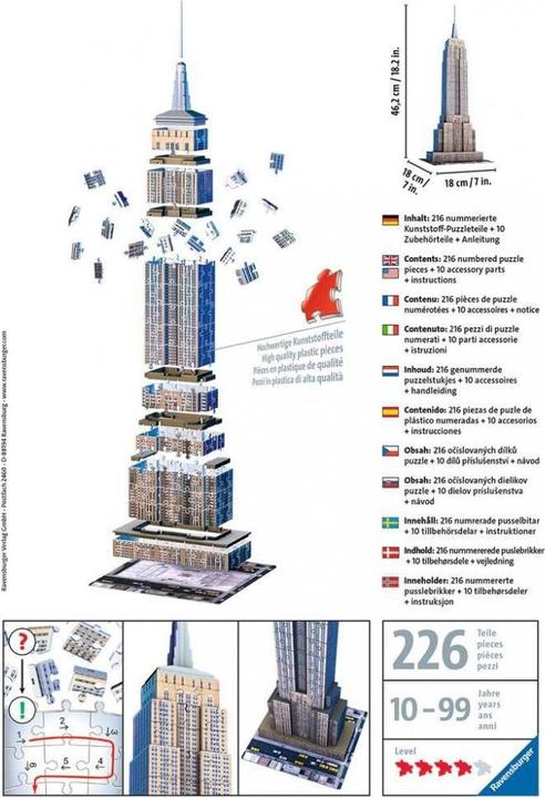 Productafbeelding Ravensburger Empire State Building (216 onderdelen)