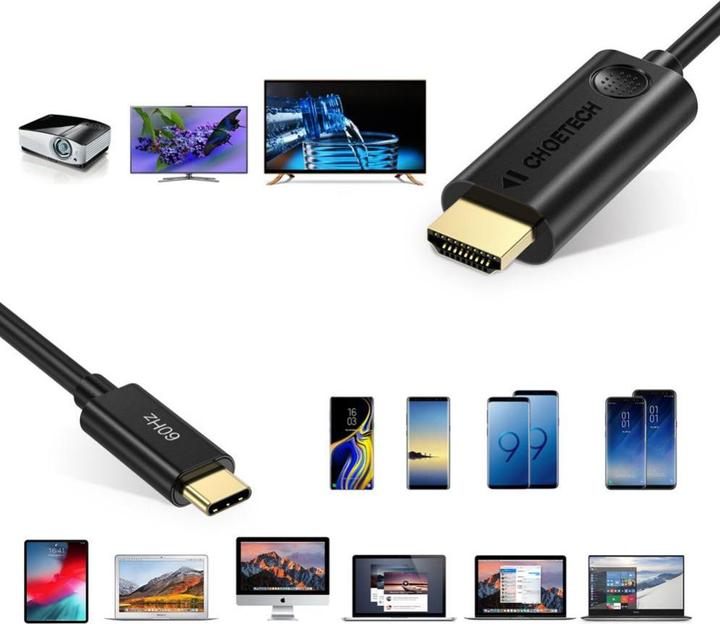 Produktbild Choetech USB C — HDMI (Typ A) (1.80 m, HDMI)