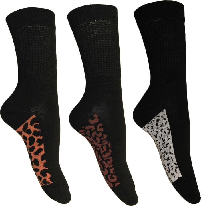 Simply Essentials Leopard Print Extrabreite Diabetiker Socken (3er Pack) (3er Pack, 37 - 42)