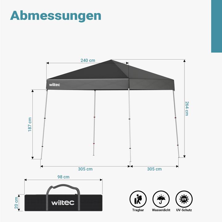 Produktbild Wiltec Faltpavillon (250 cm, 250 cm)