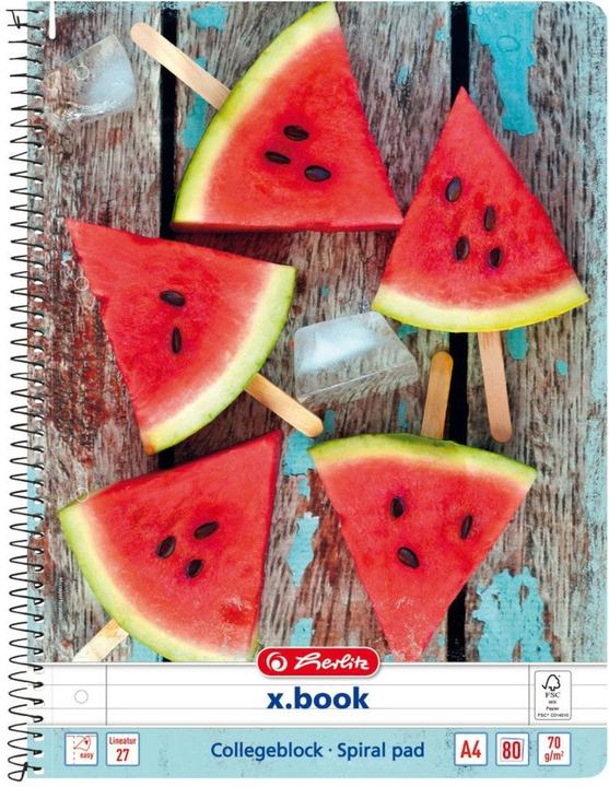 Produktbild Herlitz Spiralblock A4 80 Bl. Lin.27 FSC Mix (A4, Kein Einband)