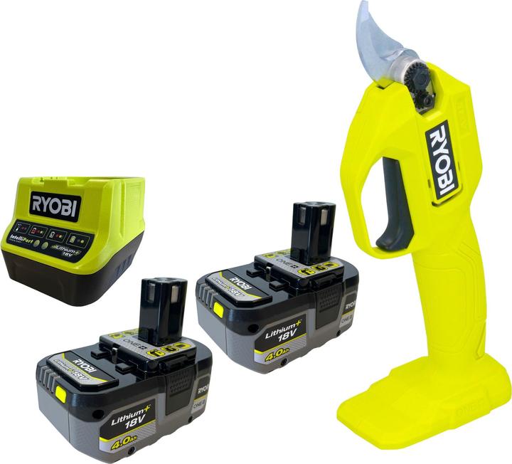 Produktbild Ryobi RY18SCA Akku Gartenschere 18 V 25 mm + 2x Akku 4,0 Ah + Ladegerät