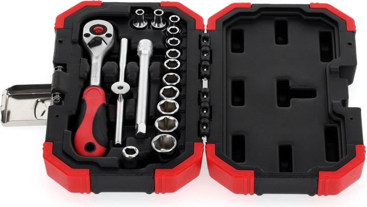 Produktbild Gedore Red red Steckschlüsselsatz, 16-teilig, Mit Umschaltknarre, Ratsche, Steckschlüssel, 1/4"