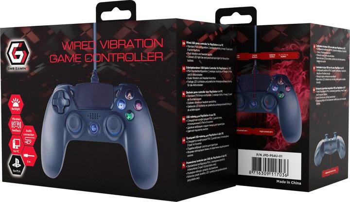 Image du produit Gembird Contrôleur vibrant pour PS4/PC, filaire-USB (PC, PS4)