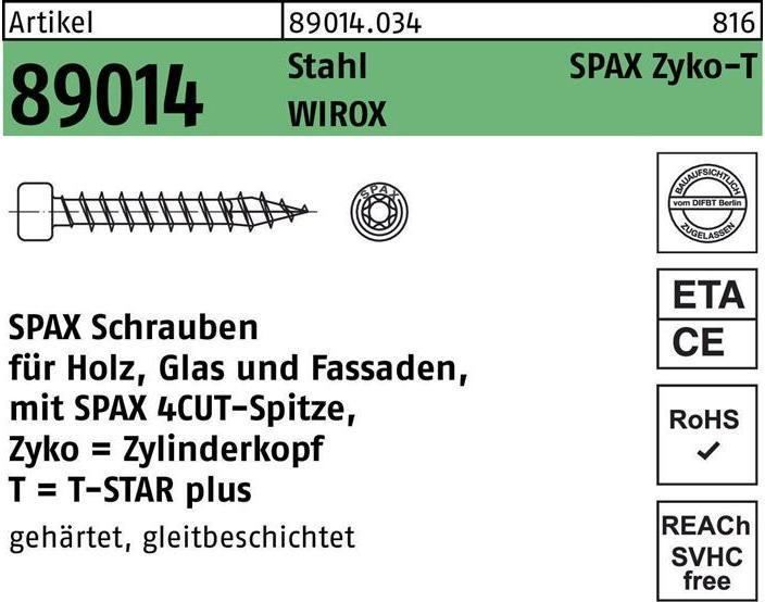 Produktbild Spax Zylinderkopfschrauben (100 Schrauben pro Stück)
