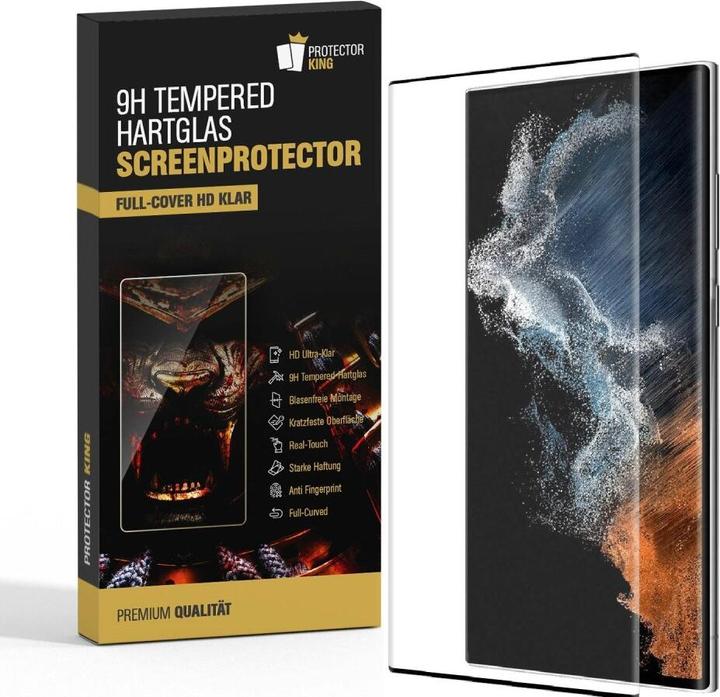 Actual product image Protectorking 3x real tempered 9H armoured glass 3D CLEAR (3 Piece, Samsung Galaxy S22 Ultra)