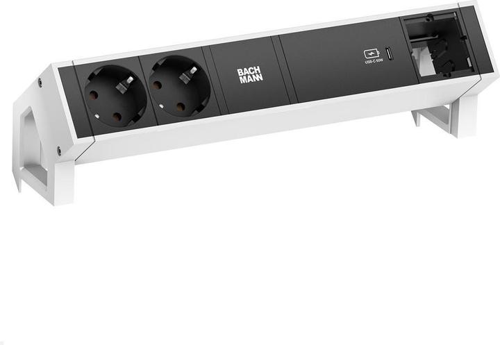 Produktbild Bachmann DESK 2 2x Steckdose 1x USB-C Charger 60W 1x CM (902.937), weiss (2 x, CEE 7/3, 0.20 m)