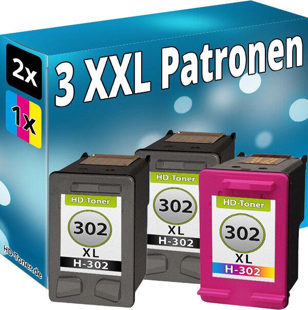 Produktbild Druckfuxx 3x TINTE PATRONEN für HP 302 XL DeskJet 1110 2130 3630 3631 3632 3633