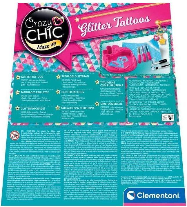 Actual product image Clementoni Crazy Chic - glitter tattoos