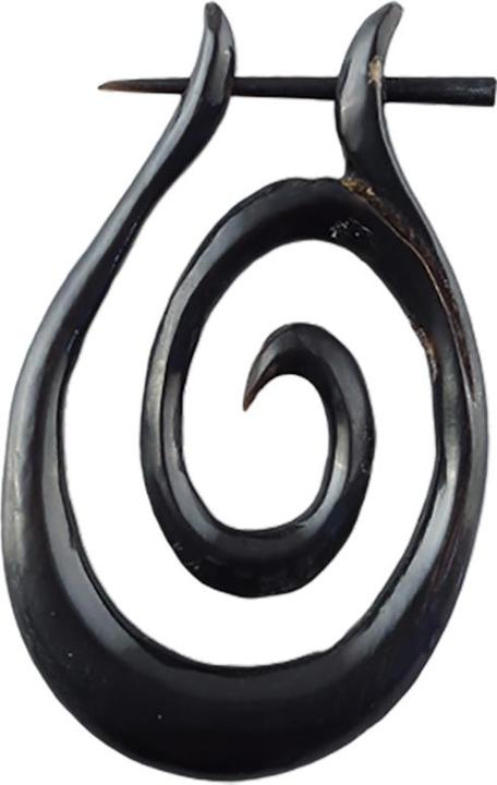 Star Piercing Ohrring Spirale aus Wasserbüffelhorn (Organisch, ohne Messing)