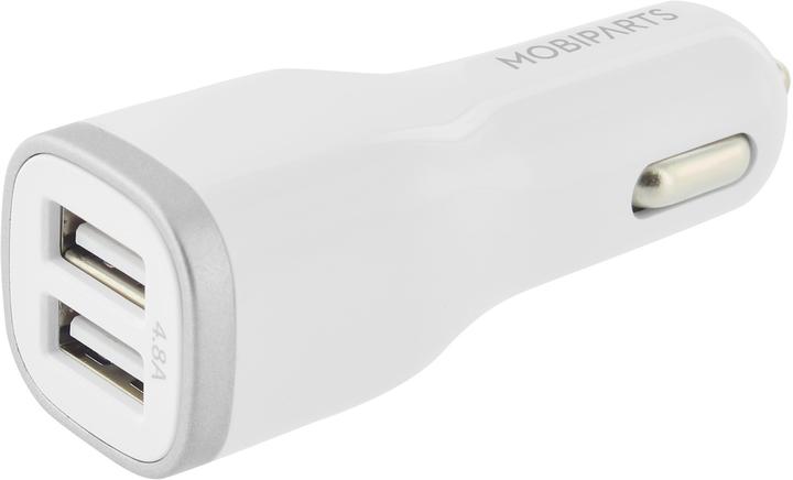 Productafbeelding Mobiparts Car Charger Dual USB 24W/4.8A + Micro USB Cable White