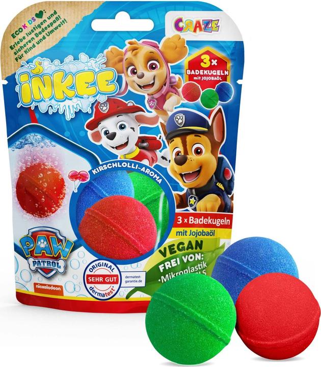Actual product image Craze Inkee Badekugeln 3er Pack Paw Partol (Bath salts)