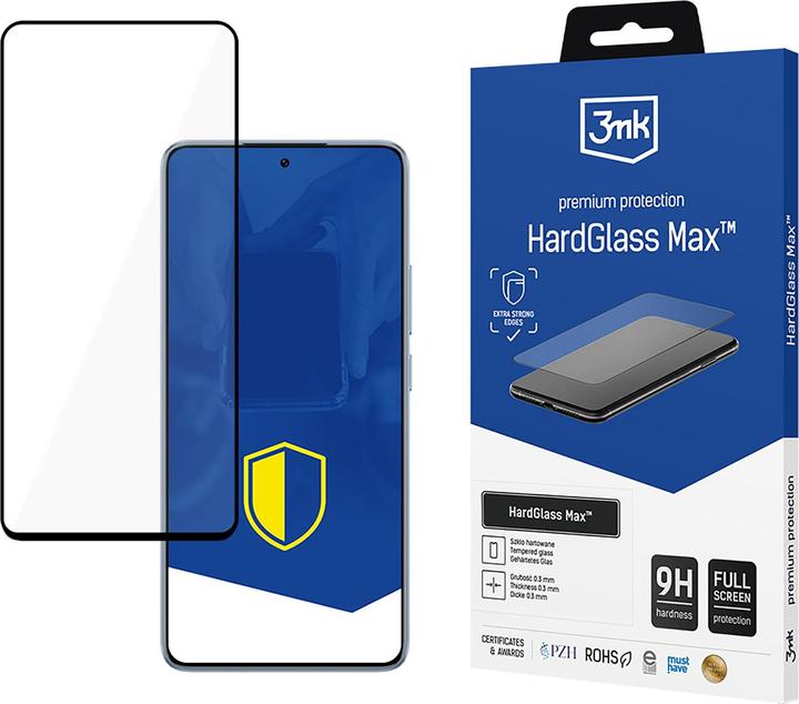 Immagine prodotto 3MK Vetro temperato HardGlass Max Nero per Xiaomi 14T / 14T Pro (1 Pezzo/i, Xiaomi 14T Pro)