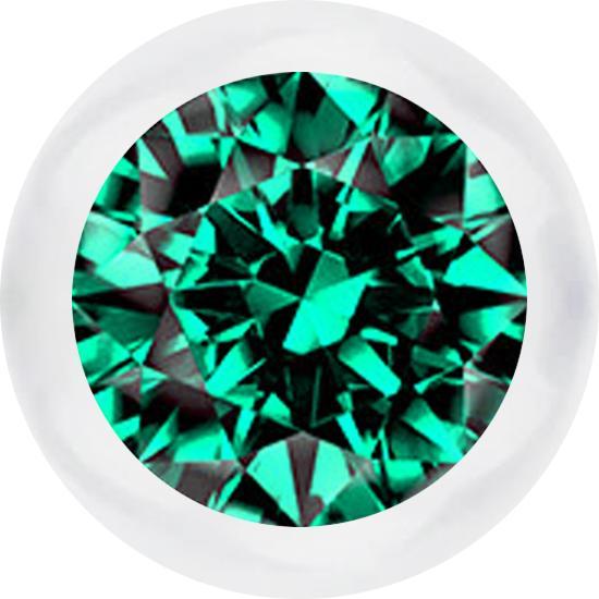 Star Piercing Micro Kugel transparent mit Kristall türkis (ohne Messing, Bioflex)