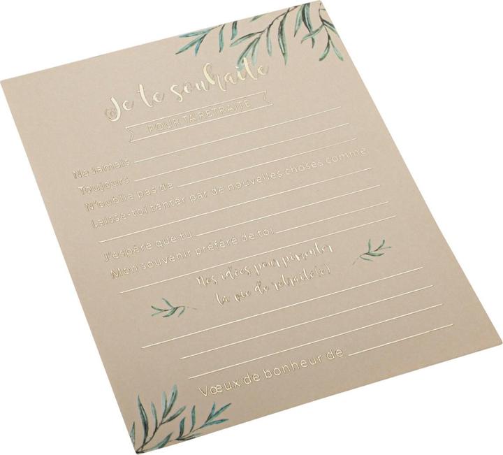 Image du produit Artifete retraite cartes de voeux feuilles d'olivier et d'or (8 pièces)