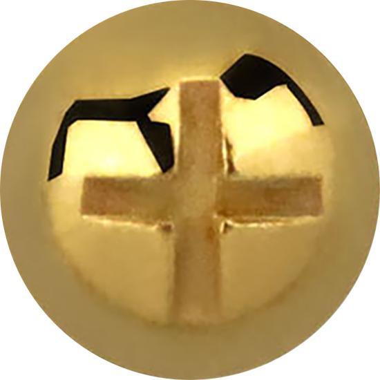 Star Piercing Dermal Anchor Kreuzschlitzkopf vergoldet (ohne Messing, Chirurgenstahl 316L)