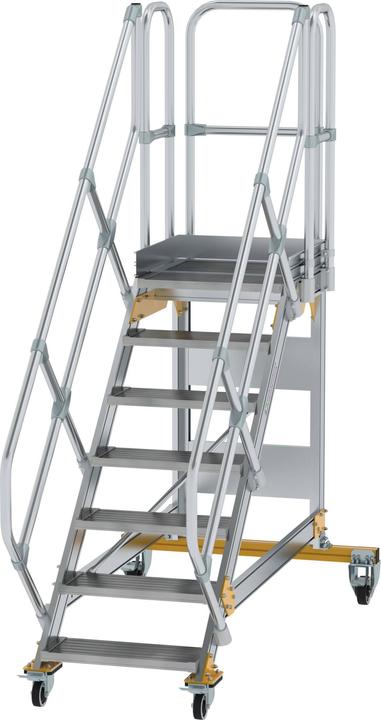 Actual product image Munk Platform steps 45ï¿½ mobile Step width 600 mm 7 steps Aluminium ribbed (Platform ladder, 60 cm)