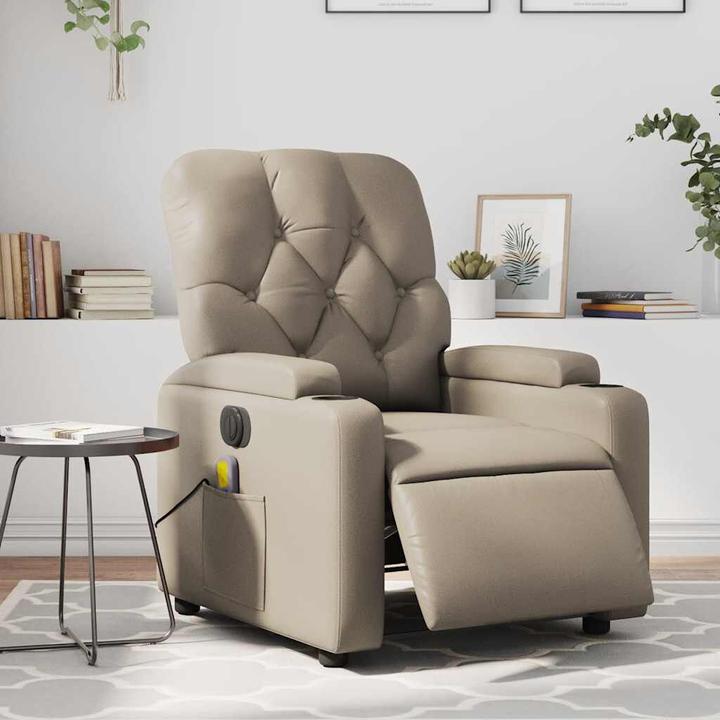 Image du produit VidaXL Fauteuil de massage Fauteuil de relaxation Fauteuil électrique Marron cappuccino