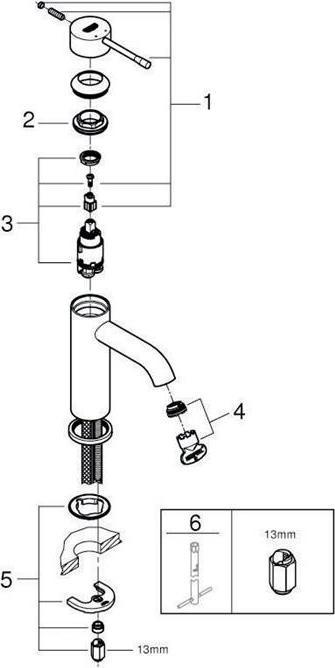 Actual product image Grohe Essence Einhand-Waschtischbatterie S-Size