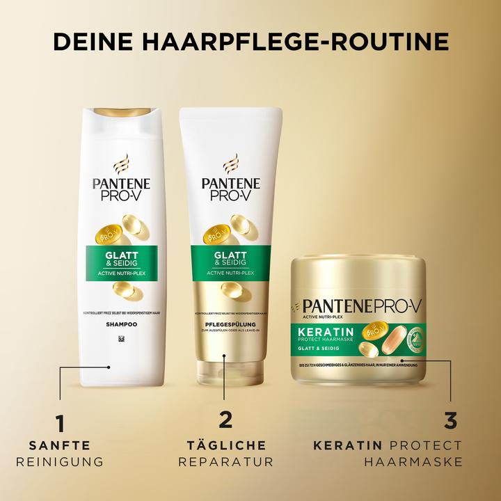 Actual product image Pantene Pro-V Glatt & Seidig Shampoo (500 ml, Liquid shampoo)