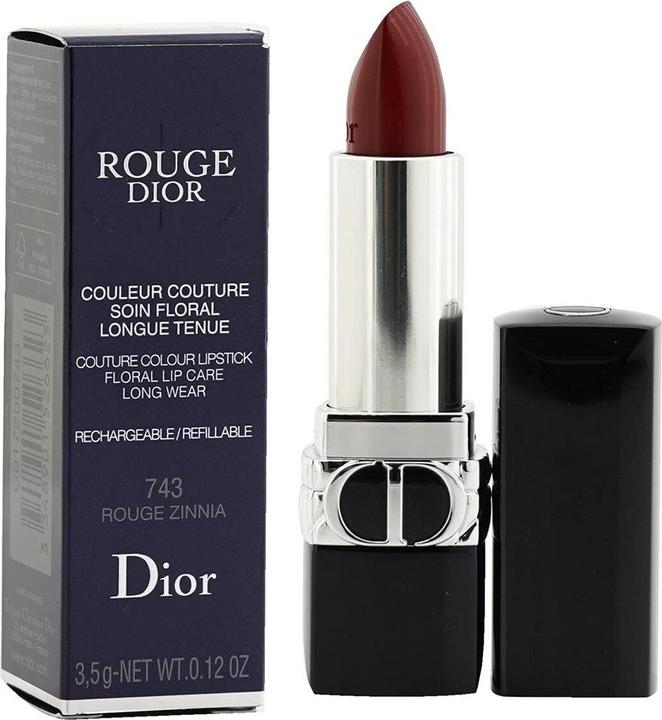 Actual product image Dior Rouge Satin No 743 (743 Rouge Zinnia)