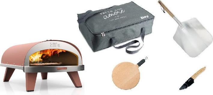 Ziipa Pizzaiolo Set Pizzaofen Piana Gas Terracotta (Pizzaofen Gas)