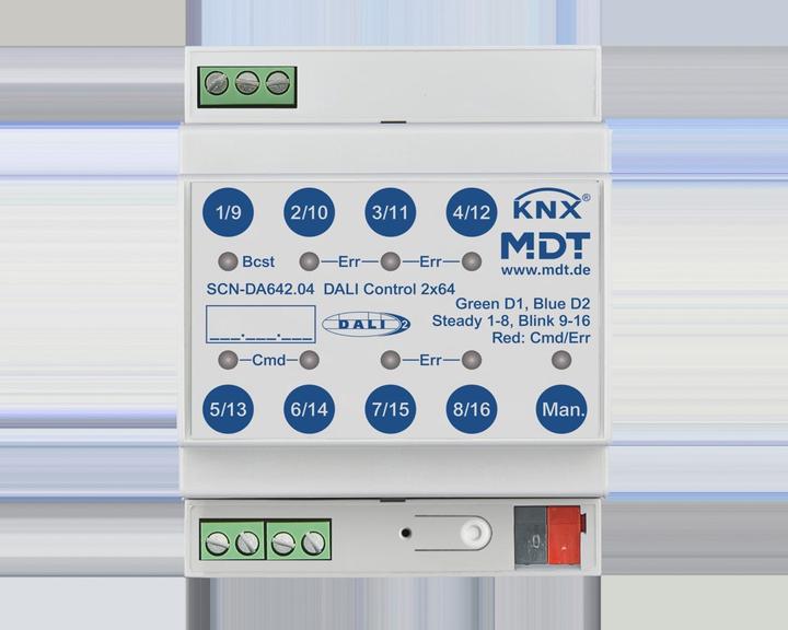 Actual product image MDT SCN-DA642.04 DALI Control 2x64 Gateway, 4TE, REG (SCN-DA642.04)