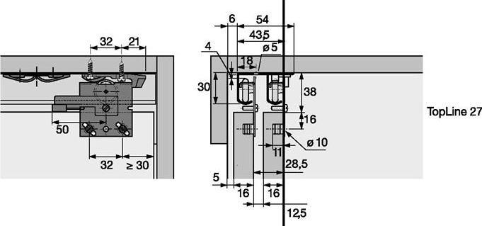 Produktbild Hettich Schiebetürbeschläge Top Line 25/27, Inslide/Mixslide