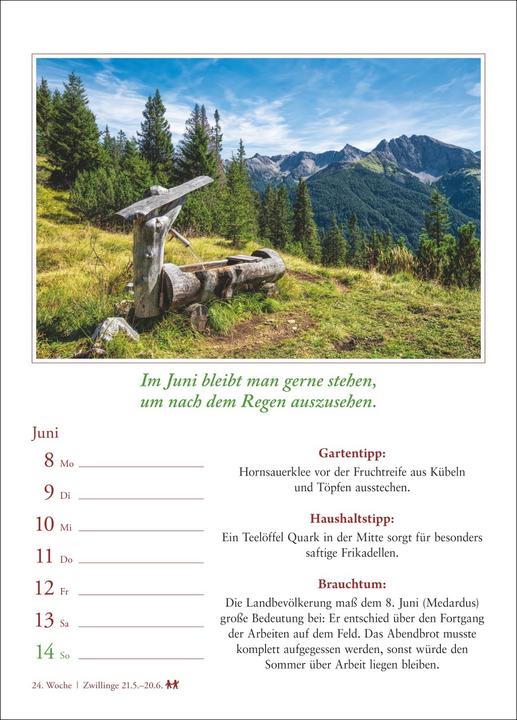 Produktbild Harenberg Bauernweisheiten Wochenkalender 2026 - Bauernregeln, Brauchtum, Gartentipps, Haushalt (A5, Harter Einband, Deutsch)