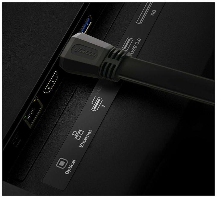 Image du produit Ugreen HDMI 2.0 bande plate 4K 1080p plaqué or (3 m, HDMI)